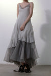 Marc Le Bihan Knitted Frill Tulle Dress Collection Two-layer Tulle French Handmade MLB-2104-QIANHE PEARL GREY Pearl Grey 2104